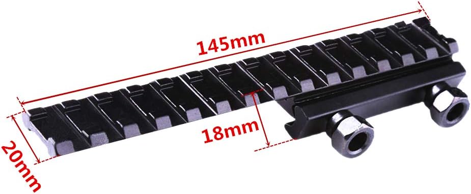 Tactical Extened High Riser Base Flat Top 145mm 14 Slots for 20mm P.ICA-tinny Rail Mount Hunting