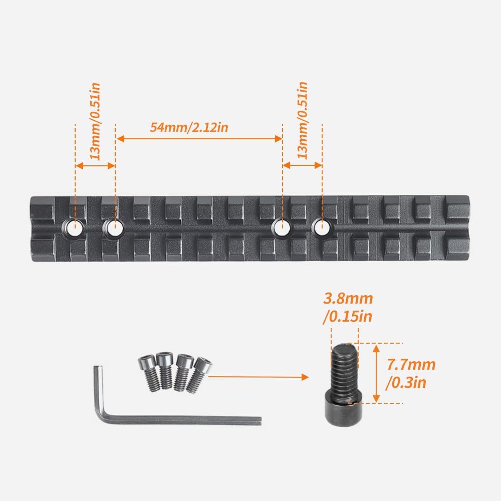 Mossberg 500/590/835 Picatinny Rail Scope Mount – 13-Slot 5.5" Low Profile, Aircraft Aluminum