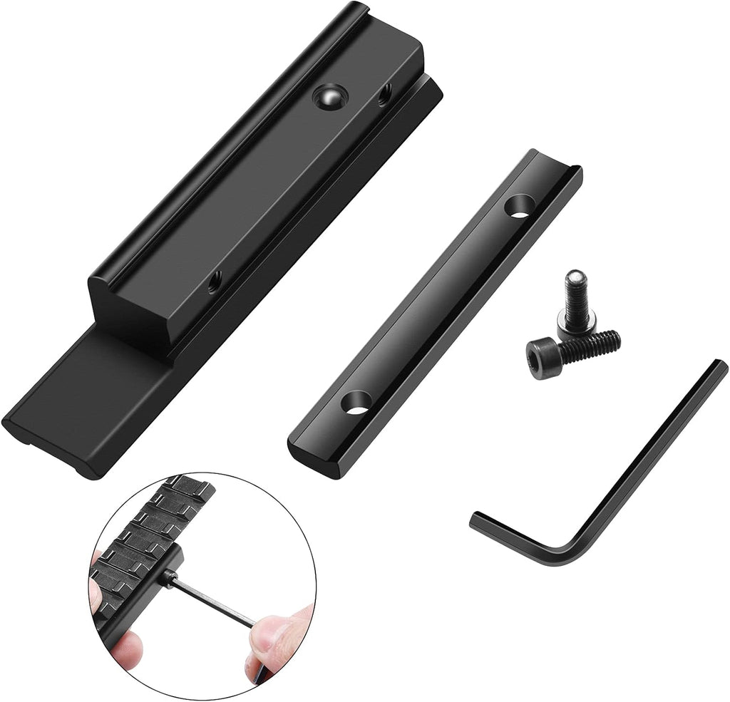 Dovetail to Picatinny Rail Adapter 11mm Dovetail to 21mm Picatinny Rail Convert Mount - Low Profile Scope Riser Rail Adaptor - Base Mount 3/8" to 7/8" Converter