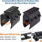 Barrel Clamp Mount Weaver Picatinny Rail Base Adapter for Flashlight Laser Sight