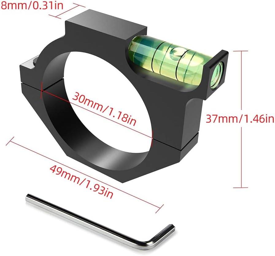 Rifle Scope Bubble Level, Anti-Cant Scope Level for 30mm Tube, Precision CNC Machined Spirit Level for Hunting, Shooting & Competition