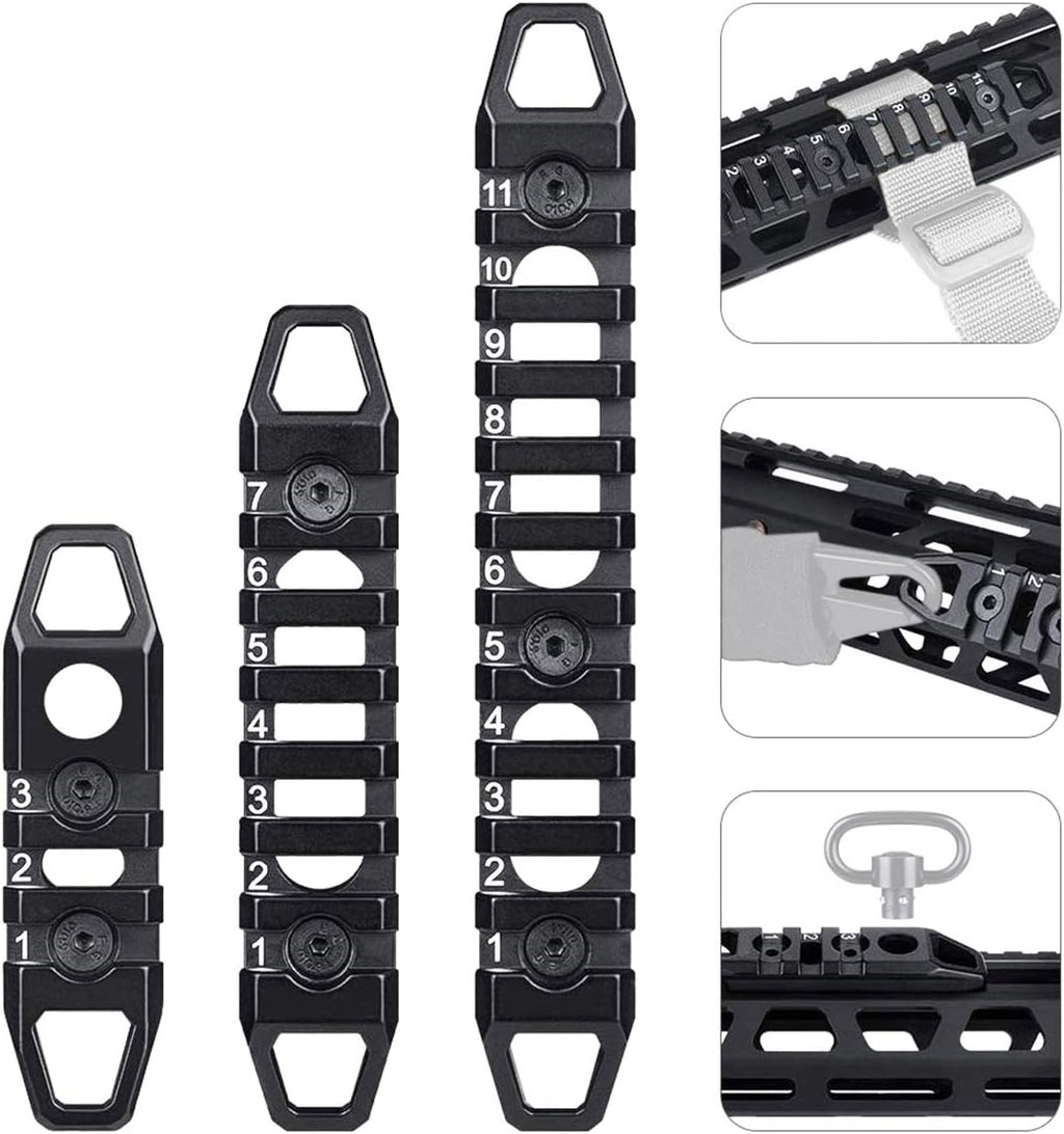 Picatinny Rail Sections for M-LOK & Keymod | 3/7/11-Slot Set | CNC Aluminum Alloy