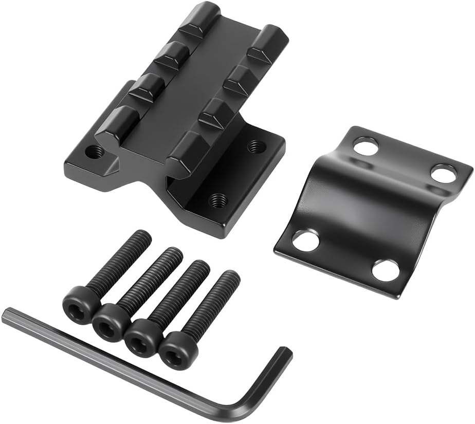 Barrel Clamp Picatinny Rail Mount – Fits 12-22mm Barrels, 2-Piece Aluminum for Flashlights, Lasers & Bipods