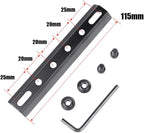 FRSF 6 Slots 20mm M-Lock Rail Mount, Scope Flashlight Laser Base Mount, Flat Bottom Aluminum Rail