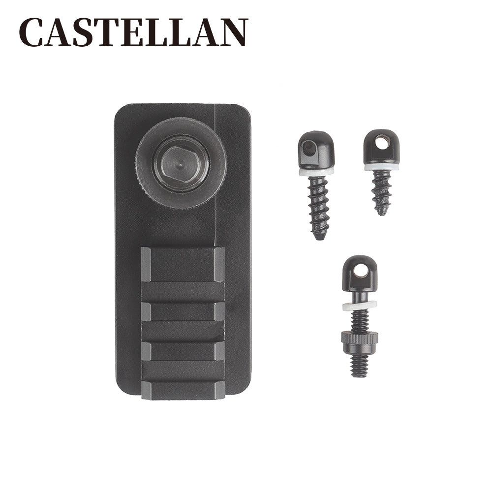 Rifle Bipod Adapter, Picatinny Weaver Rail Mount, 3-Slot Aluminum, Sling Swivel Stud, Black
