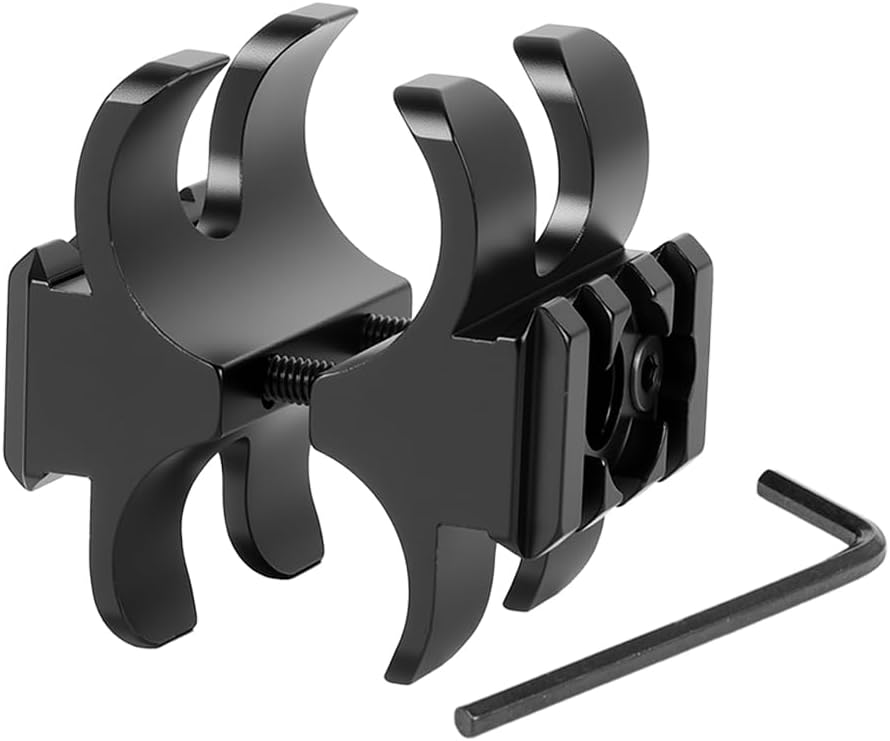 FRSF Barrel Clamp Mount Clamping Installation for Shotgun Flashlight Mount,Metal Butterfly Clip, Double-Sided Clip
