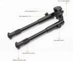 Clamp-on Bipod for Rifles/Gun Holders 6-9 inch Folding Hard Bipod Adjustable Height Rubber Feet Metal Universal Mount
