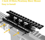 1" High Profile 13 Slots Picatinny Rail Riser Mount for Red Dots and Optics