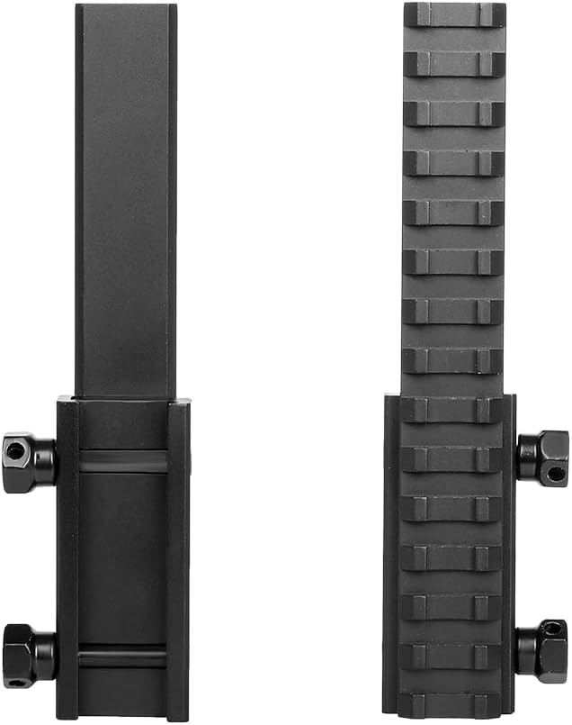 Extened Long Raiser Mount Base，High Profile Picatinny Weaver Rail Flat Top Mount Adaptor and Riser for Scopes and Optics，14 Slots 5.7in L
