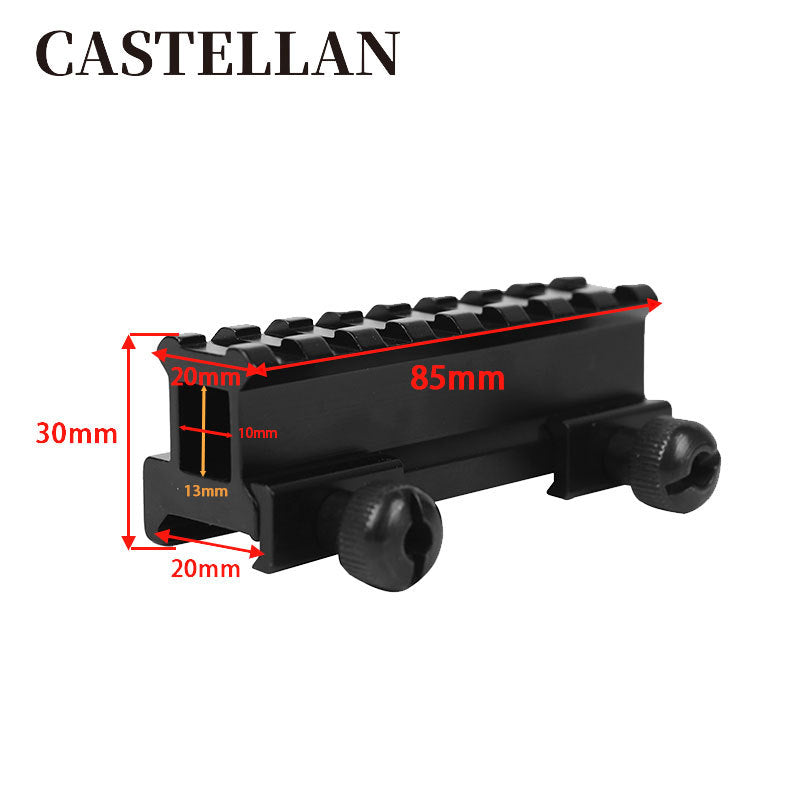 1" See-Through Riser Mount | 8-Slot Picatinny | Hi-Profile | Aircraft-Grade 6061 Aluminum