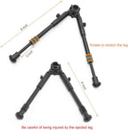 Clamp-on Bipod for Rifles/Gun Holders 6-9 inch Folding Hard Bipod Adjustable Height Rubber Feet Metal Universal Mount