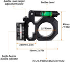 FRSF Angle Degree Indicator with Bubble Level Precision Angle Cosine Fit 25.4mm/1" and 30mm/1.18" Scope Level Optic Bubble Level (Black-Right)