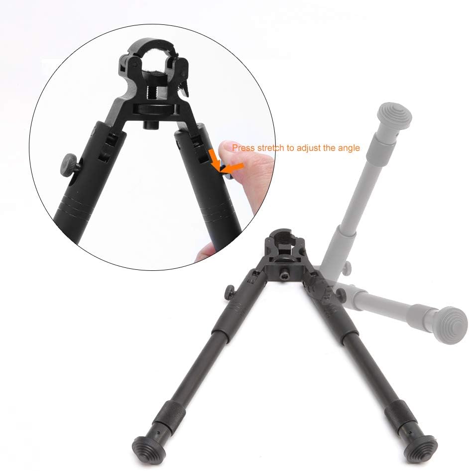 Clamp-on Bipod for Rifles/Gun Holders 6-9 inch Folding Hard Bipod Adjustable Height Rubber Feet Metal Universal Mount