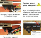 Sling Stud Picatinny Rail Bipod Adapter, Aluminum Construction | Sling Swivel, 1913 Picatinny Rail Mount, Anti-Slip Rubber Base
