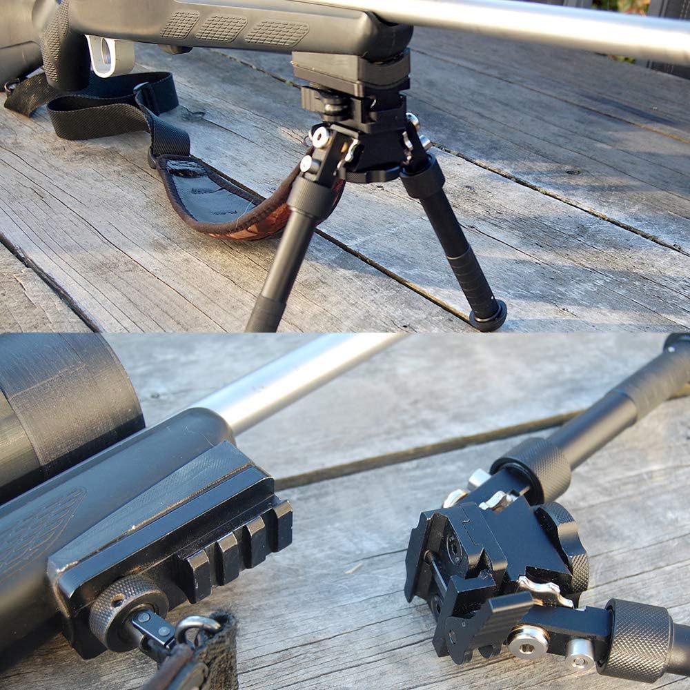 Sling Stud Picatinny Rail Bipod Adapter, Aluminum Construction | Sling Swivel, 1913 Picatinny Rail Mount, Anti-Slip Rubber Base