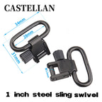 QD Sling Swivel Mount — 1.25" Two-Point Sling Clips, Carbon Steel, Silent, Knurled Knob, 2-Pack, Black