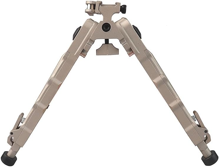 QD Bipod Gold 7 inch - 8.5 inches Extension Flat Adjustable Stable for 20mm Rail 1913 Picatinny Tactical