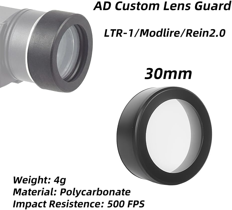 30mm Lens Protector Cover for Red Dot Sight & Flashlight – 500 FPS Impact Resistant, 2-Pack (Fits TLR1 & 30mm Lens Devices)