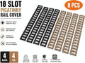 8-Pack Picatinny Rail Covers 18-Slot | Black & Tan, Anti-Slip Polymer, Fits Standard Picatinny/Weaver Rails