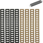 8-Pack Picatinny Rail Covers 18-Slot | Black & Tan, Anti-Slip Polymer, Fits Standard Picatinny/Weaver Rails