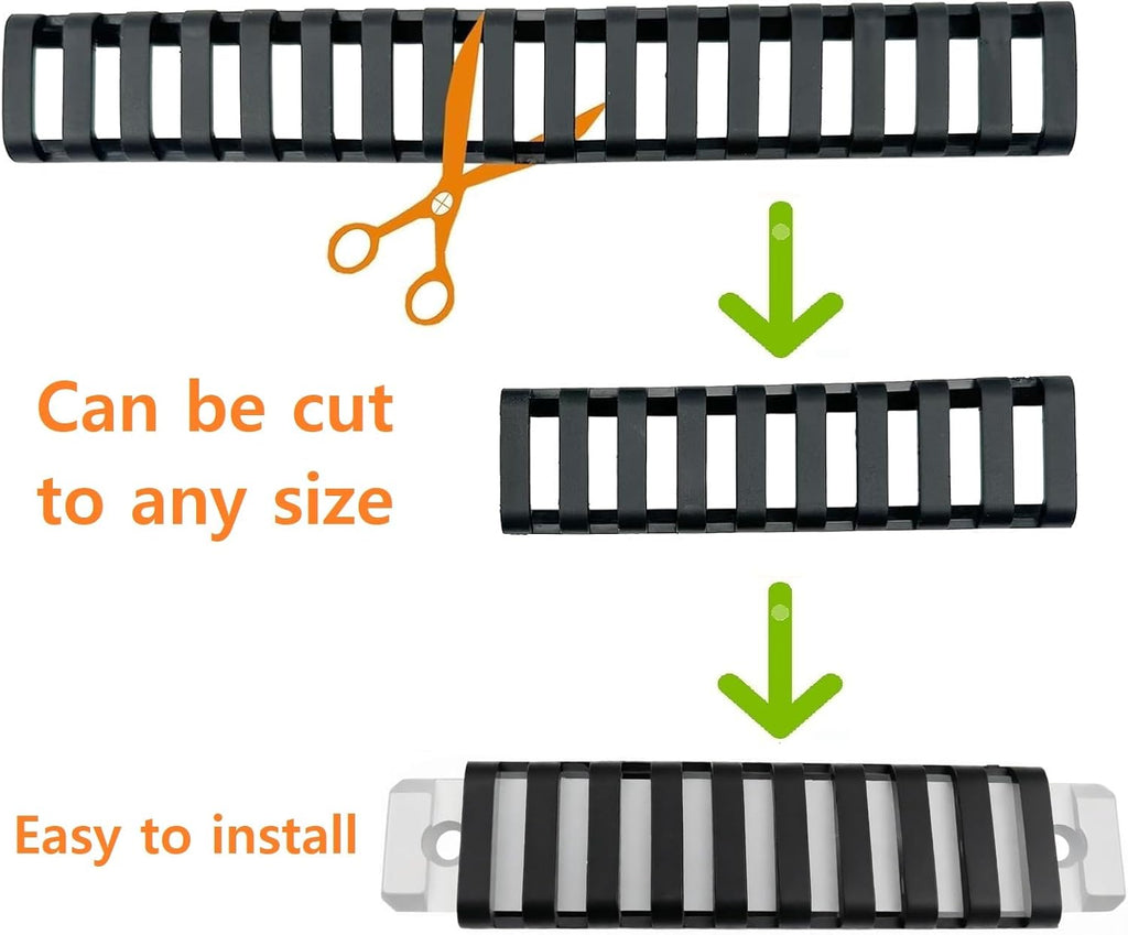 8-Pack Picatinny Rail Covers 18-Slot | Black & Tan, Anti-Slip Polymer, Fits Standard Picatinny/Weaver Rails