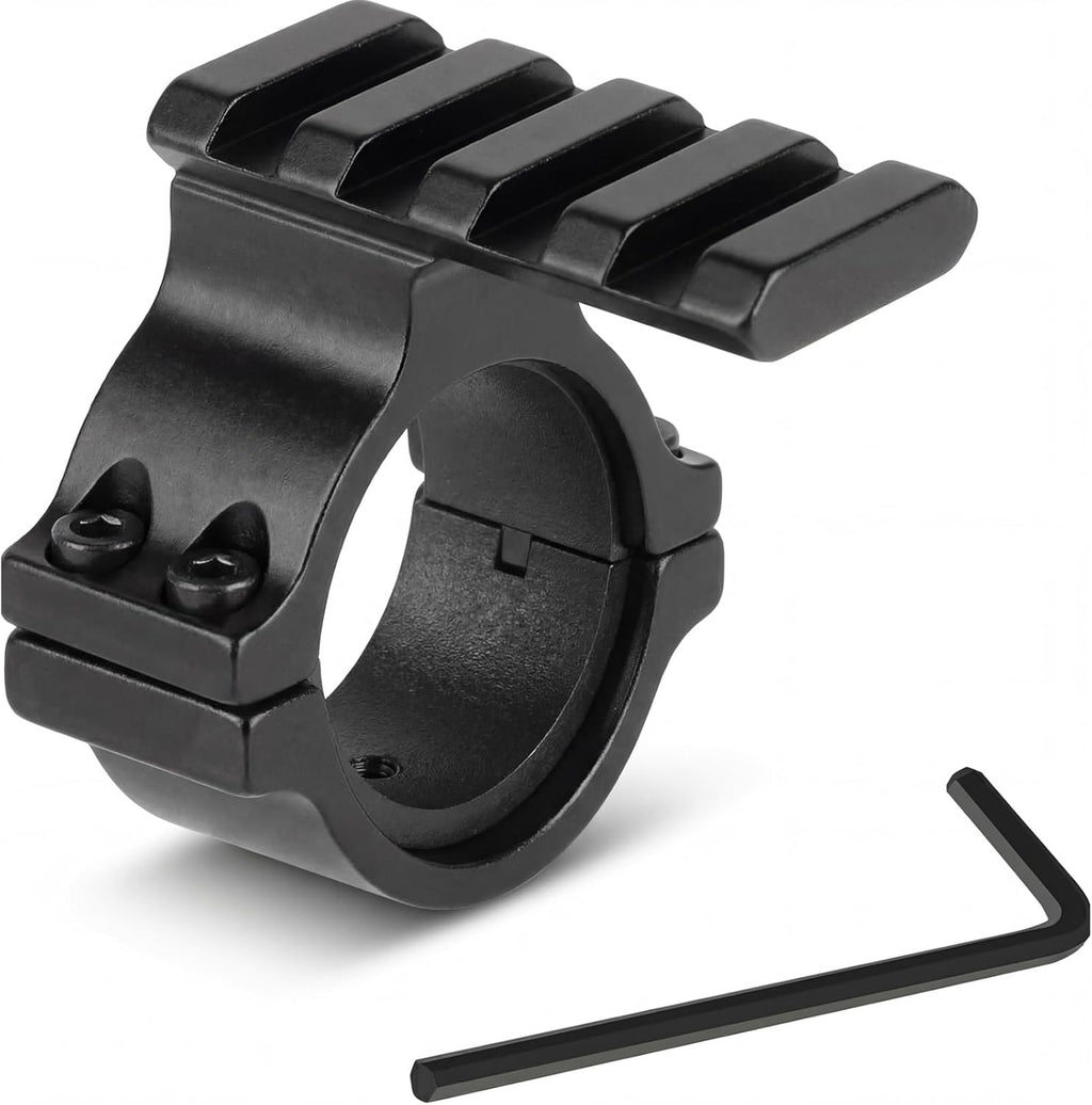 25.4mm to 30mm Scope Ring Adapter with Picatinny Rail | Barrel Clamp Mount for Flashlight, Laser & Red Dot