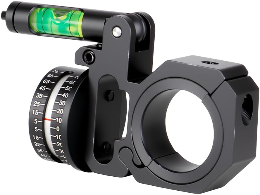 FRSF Angle Degree Indicator with Bubble Level Precision Angle Cosine Fit 25.4mm/1" and 30mm/1.18" Scope Level Optic Bubble Level (Black-Left)
