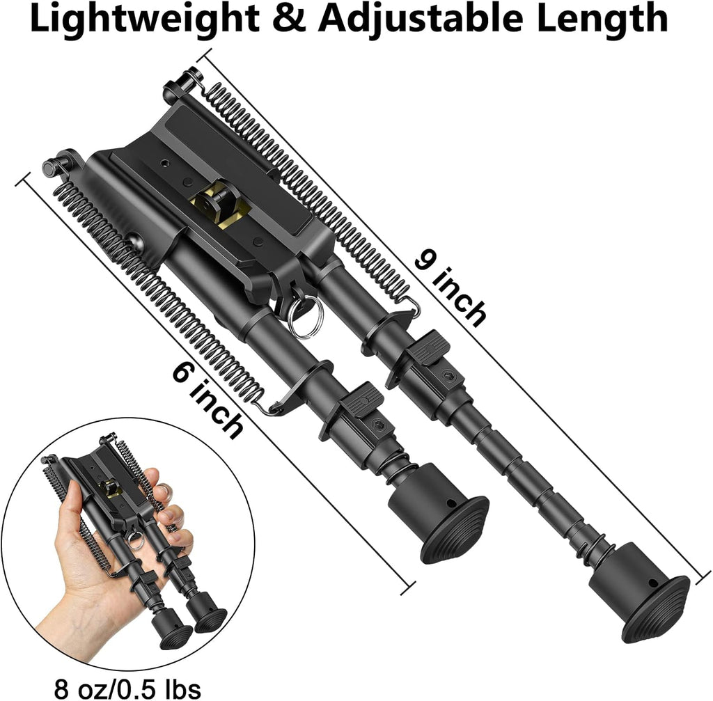 6-9 Inches Picatinny Bipod Adjustable Spring Return with Picatinny Adapter