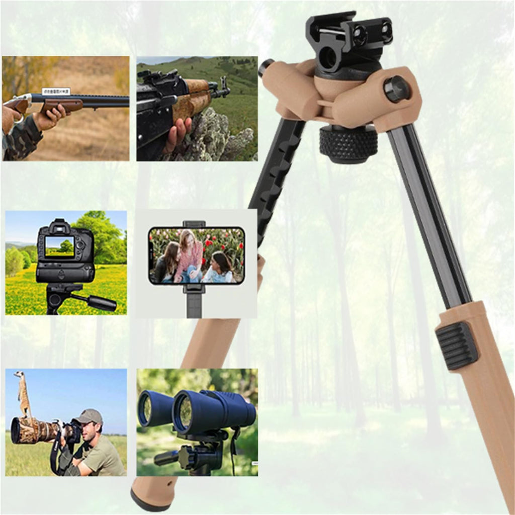 Shooting Stick Bipod Hunting Rests, Aluminum Alloy Hunting Rest Monopod with 360° Rotatable V Yoke, Adjustable Height for Sitting, Kneeling, Standing in Ground Blinds