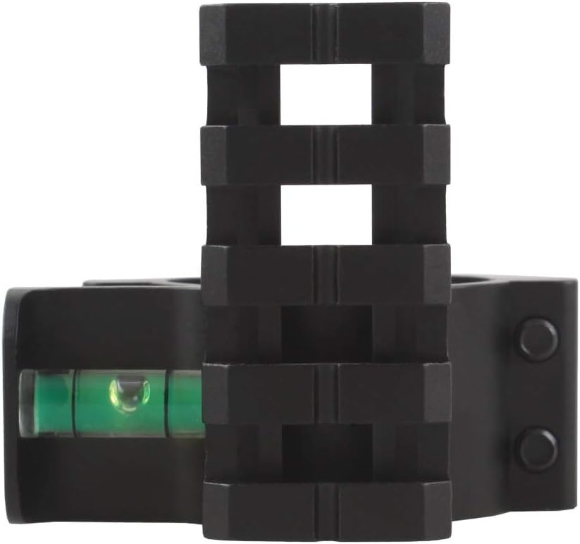 30mm / 1" Scope Ring Adapter with Picatinny Rail & Bubble Level | Barrel Clamp Mount for Rifle Scope, Laser & Flashlight