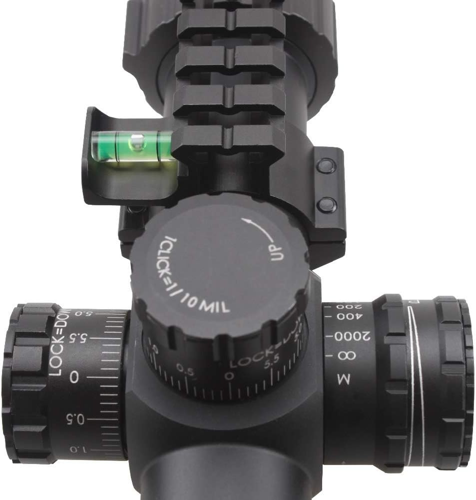 30mm / 1" Scope Ring Adapter with Picatinny Rail & Bubble Level | Barrel Clamp Mount for Rifle Scope, Laser & Flashlight