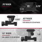 Rail Riser Mount, 0.75"/0.83"/0.95"/1" High,3 Slots Riser Mount for Red Dot Sight