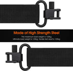 QD Sling Swivel Mount — 1.25" Two-Point Sling Clips, Carbon Steel, Silent, Knurled Knob, 2-Pack, Black