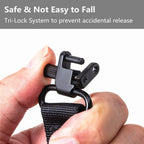 QD Sling Swivel Mount — 1.25" Two-Point Sling Clips, Carbon Steel, Silent, Knurled Knob, 2-Pack, Black
