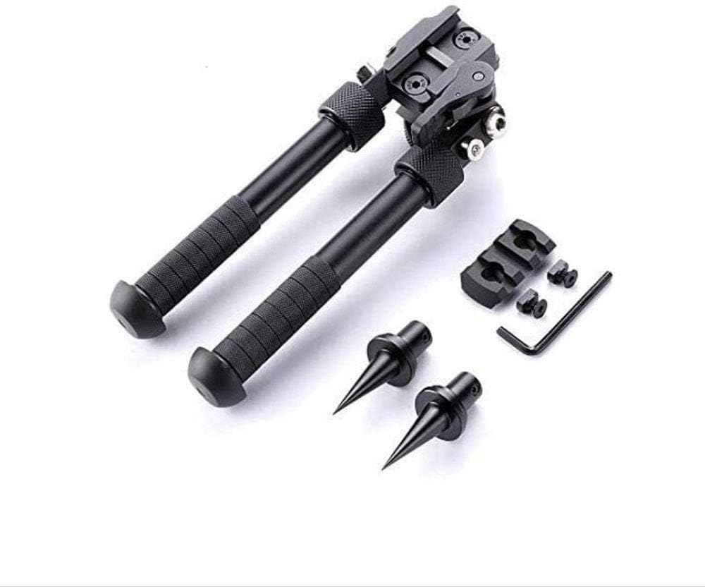 6.5-9 inch Hunting Tactical Bipod, Foldable and Adjustable Bipod, CNC QD Lever Mounting, 360-Degree Rotating Adapter with Bipod Nails and Keymod Picatinny Rail Mounting