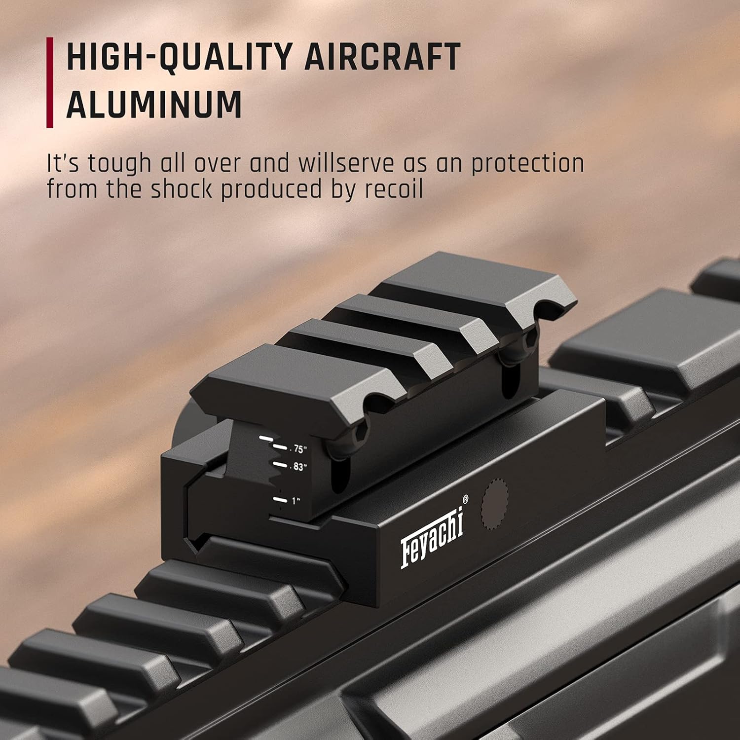 Rail Riser Mount, 0.75"/0.83"/0.95"/1" High,3 Slots Riser Mount for Red Dot Sight