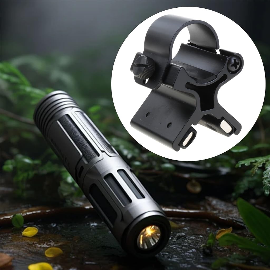 Magnetic Flashlight Mount Holder – Quick-Detach Aluminum Bracket (23–26mm)