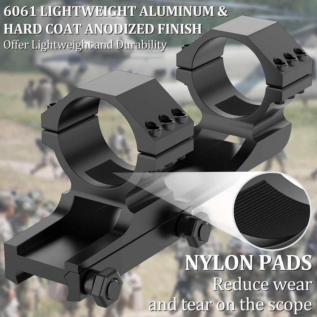 2-Inch Offset Cantilever Scope Mount – Picatinny Rail, 1" Tube, 45° Side Rail, Aluminum
