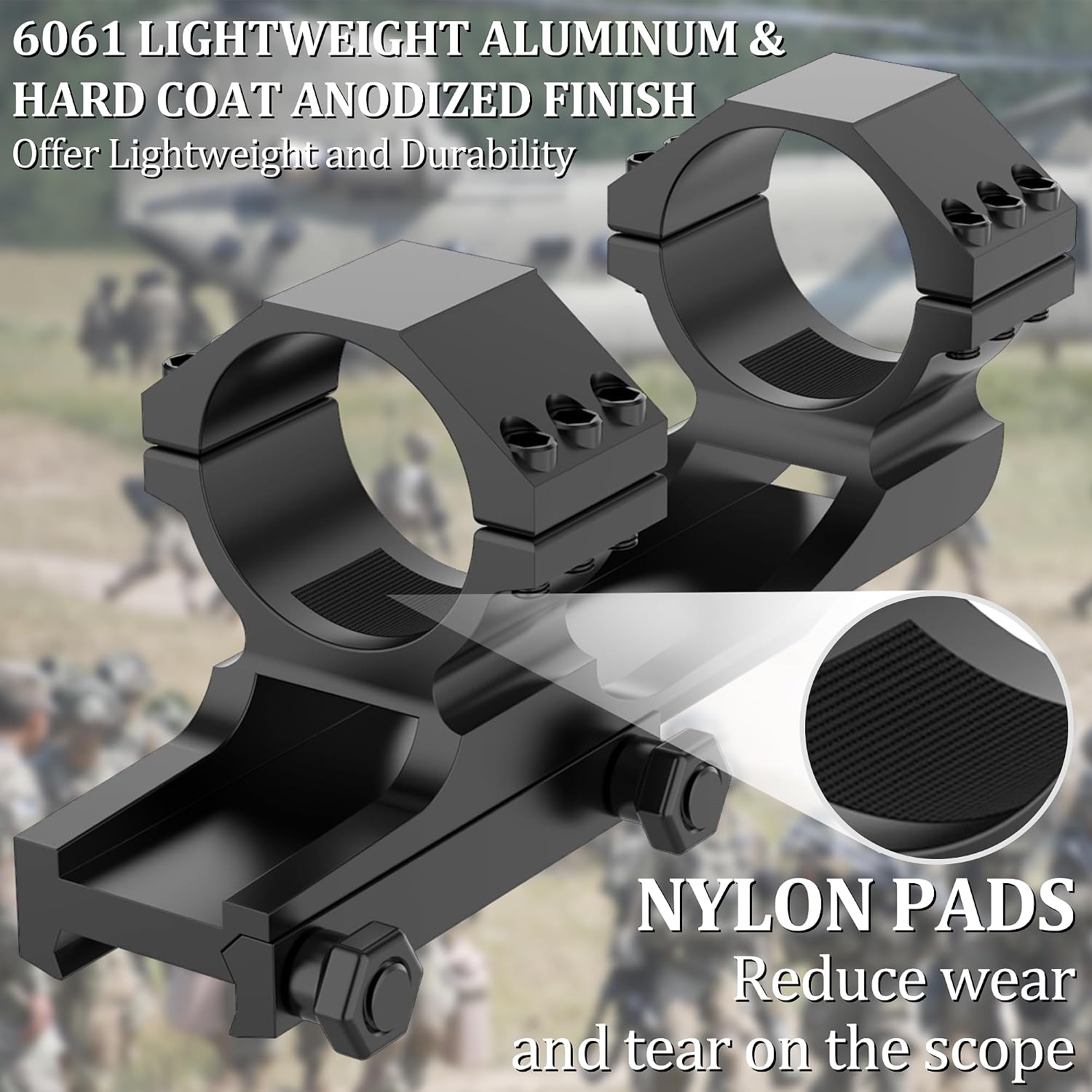 2-Inch Offset Cantilever Scope Mount – Picatinny Rail, 1" Tube, 45° Side Rail, Aluminum