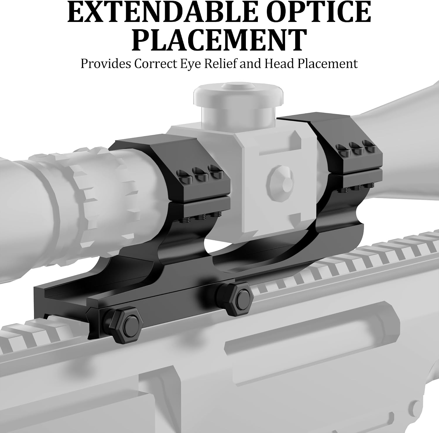 2-Inch Offset Cantilever Scope Mount – Picatinny Rail, 1" Tube, 45° Side Rail, Aluminum