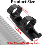 2-Inch Offset Cantilever Scope Mount – Picatinny Rail, 1" Tube, 45° Side Rail, Aluminum