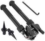 6.5-9 inch Hunting Tactical Bipod, Foldable and Adjustable Bipod, CNC QD Lever Mounting, 360-Degree Rotating Adapter with Bipod Nails and Keymod Picatinny Rail Mounting