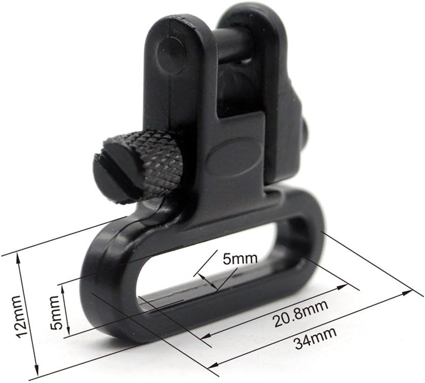 Heavy Duty QD Sling Swivels — 1" Loop, 300 LB Rated, High-Tensile Steel, Machine & Wood Screw Base, 2-Pack
