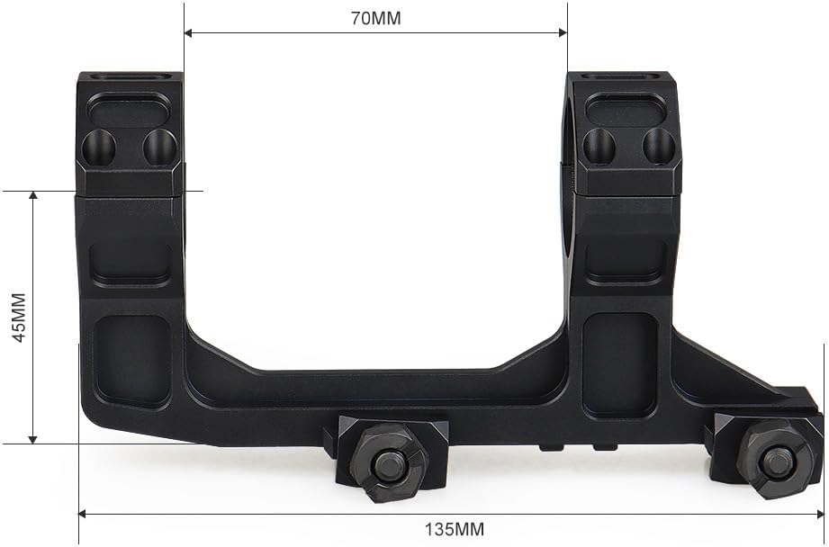 Cantilever Scope Mount 30mm – 1.93" Height, 2.8" Ring Spacing, 45° RMR Offset, Picatinny Rail