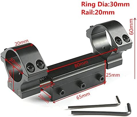 Dual Ring Scope Mount 1"/30mm – Zero Recoil, High Profile 60mm, See-Through, Picatinny Rail