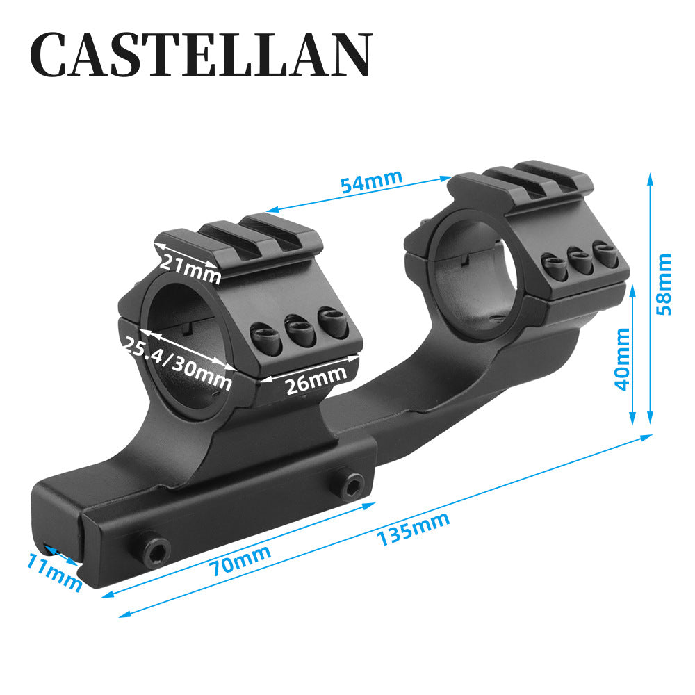 Dual Ring Scope Mount with Spirit Level – 1"/30mm Tube, 11mm Rail, Aluminum