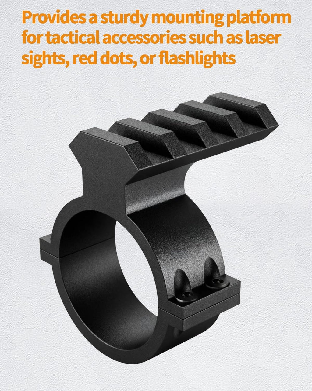 34mm Scope Ring Adapter – 4-Slot Picatinny Rail, Barrel Clamp Mount for Flashlight & Laser
