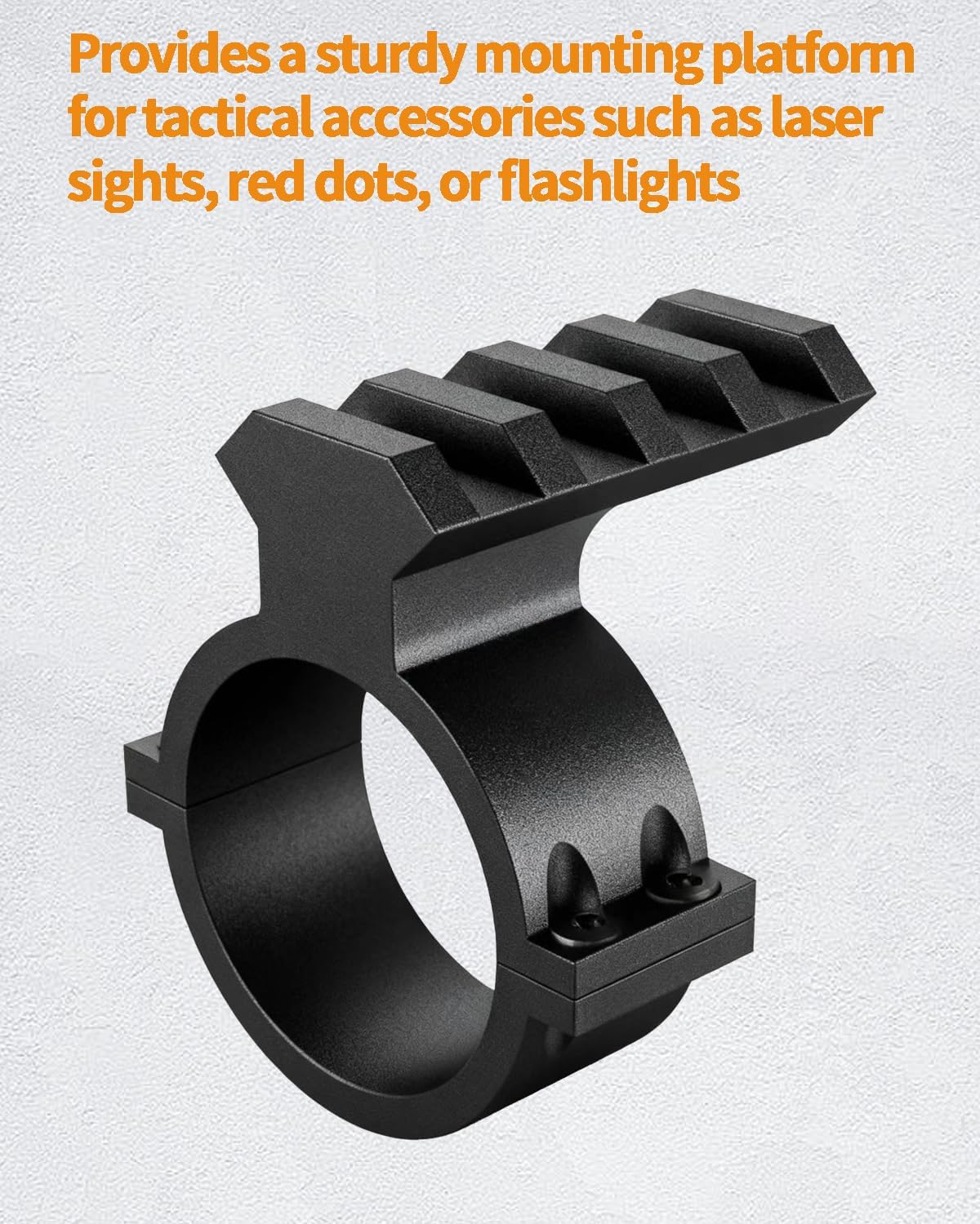 34mm Scope Ring Adapter – 4-Slot Picatinny Rail, Barrel Clamp Mount for Flashlight & Laser