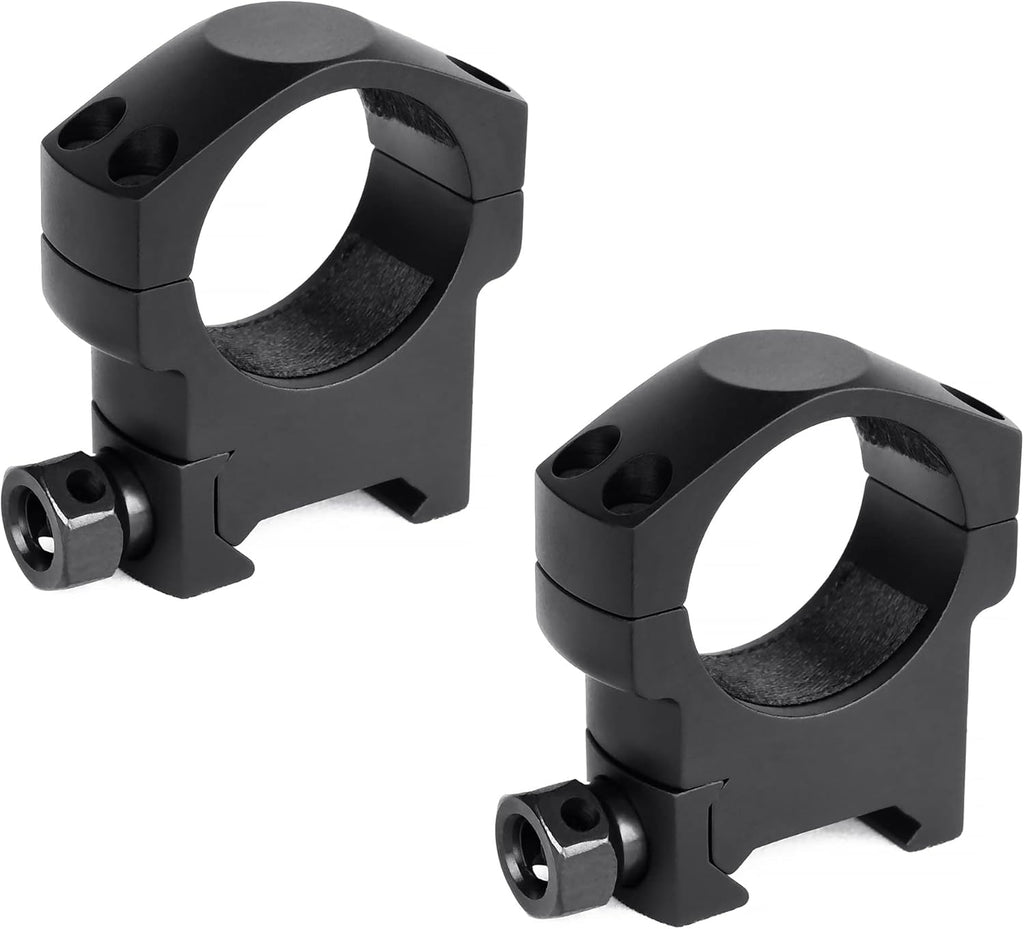 30mm Scope Rings for Picatinny Rail – Medium Profile 50mm, 4-Screw CNC Machined, Anodized Black