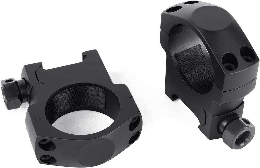 30mm Scope Rings for Picatinny Rail – Medium Profile 50mm, 4-Screw CNC Machined, Anodized Black
